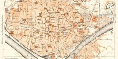 Мапа старог града Севиљи у Шпанији