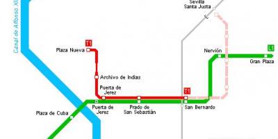 Карта Севиљи трамвај