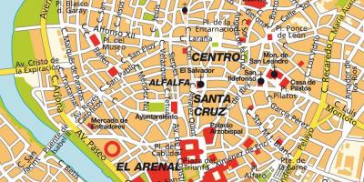 Карта Севиља Шпанија центар града 