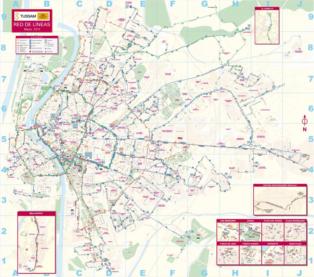Севиља јавног превоза мапи