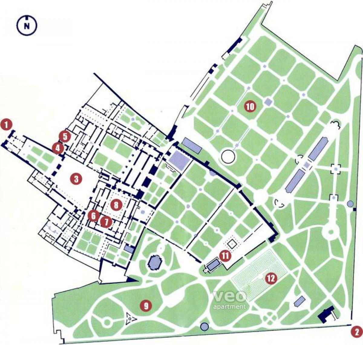 алцазар Севиљи мапи