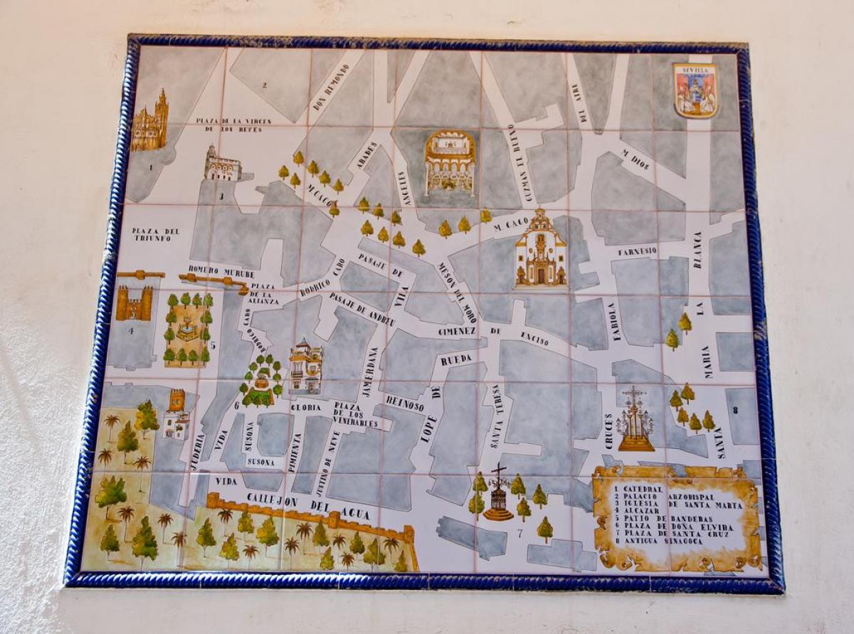 карта јеврејском кварталу Севиљи